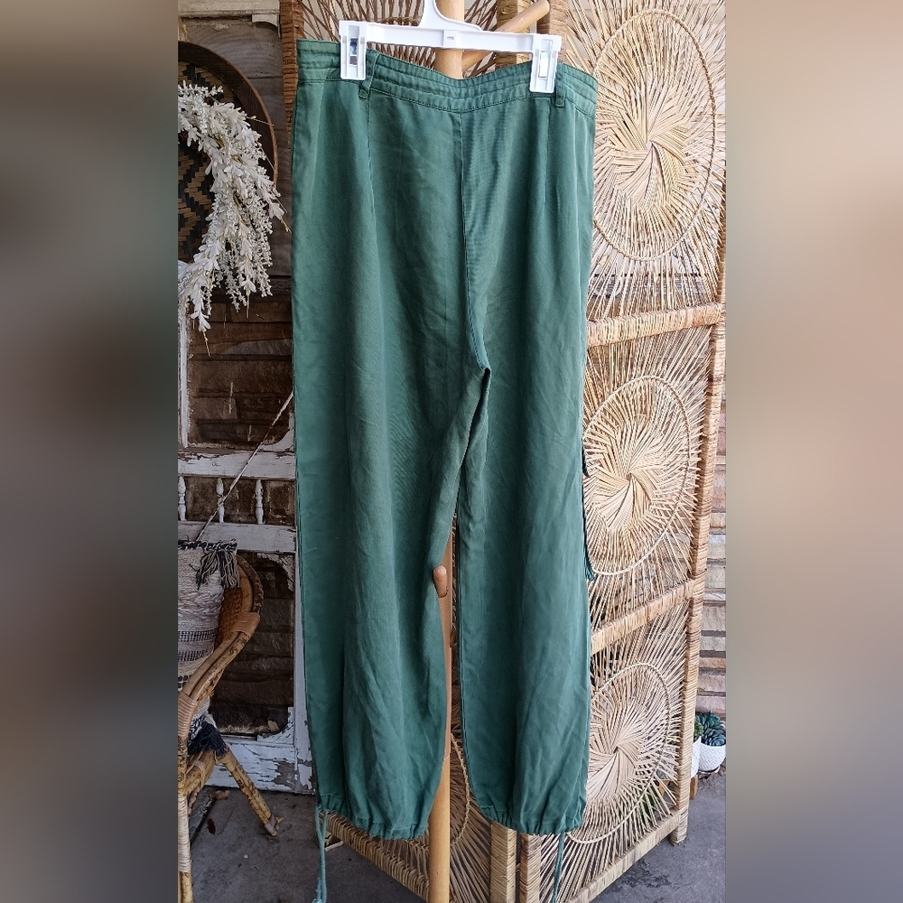 Young Fabulous Broke YFB Anthropologie Green Casual Bohemian Style Pants_L - Picture 4 of 6